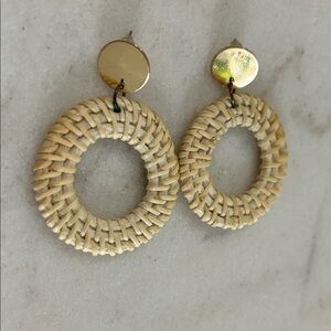 Elegant Woven Hoop Earrings with Gold Accents